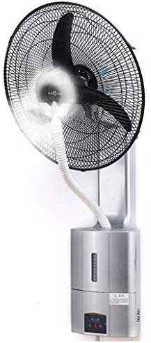 Ventilatori a piantana Ventola di nebulizzazione per montaggio a parete con nebulizzatore oscillante Ventola di raffreddamento per esposizione silenziosa a umidificatore (Color : Silver)
