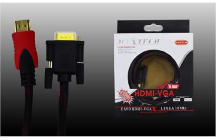OISE ART STORE Trade Shop - Cavo Hdmi A Vga Cavo Telato da 5 Metri 1080p Video Pc Lettori Maxtech Hdva-rt5m