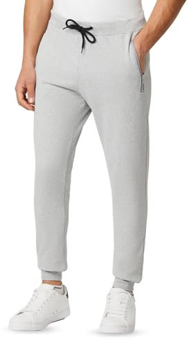 FM London Pantaloni Tuta Uomo, Pantalone Tuta Uomo con Tasche con Zip Ottime per Uso Quotidiano e Sport, Grigio, L