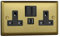 Varilight XY5U2SB.BB Urban Brushed Brass 2 Gang Double 13A Switched Plug Socket 2.1A USB