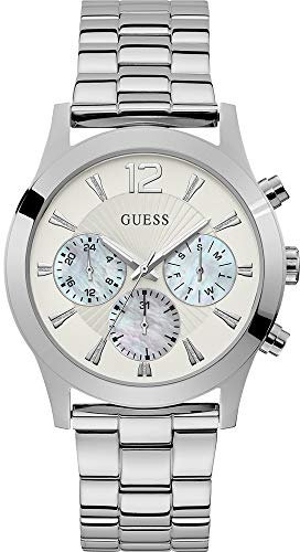 Guess Damen Analog Quarz Uhr mit Edelstahl Armband W1295L1