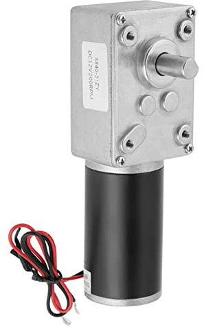 Moteur à engrenages à couple élevé DC12V 200 Réduction de vitesse électrique Moteur à vis sans fin turbo Moteur de boîte de vitesse réversible à verrouillage automatique pour appareils électriques