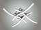 Trango 3132 Design LED-Deckenleuchte Serie *WAVE* I 4 Flammen I dimmbar I modern & chic I in Wellenform I Deckenlampe I 4x 5 Watt LED Modul I 4x 450 Lumen I 3000K warm-weiß I Nickel matt & Chrom