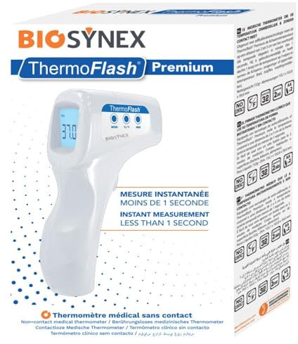 BIOSYNEX Termómetro frontal sin contacto Thermoflash Premium