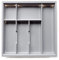 Handle & Home Grey Textured Plastic Cutlery Tray for 500mm Blum Tandembox Drawer | 422mm L x 414mm W | Kitchen Organisation | Storage