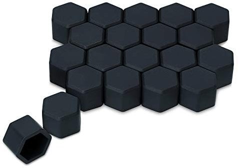 kwmobile 20x Abdeckung für 19 mm Radmuttern Auto Rad Schraube - Radschrauben Cover - Mutter Kappen in Schwarz