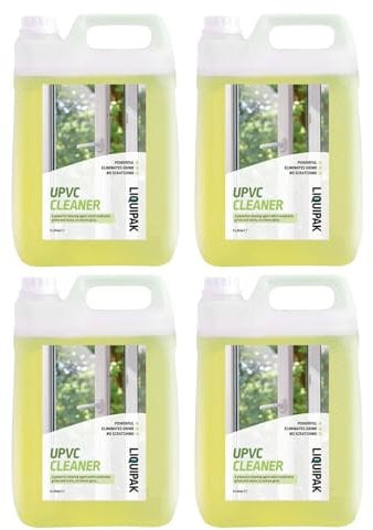 Liquipak UPVC 4x5L – Bulk Concentrated Window, Door Frame & Conservatory Solution – Powerful PVC & Garden Furniture Formula, Removes Dirt, Mould & Grime