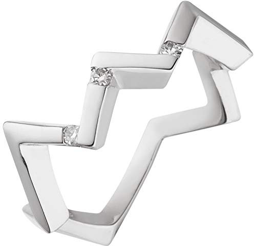 Jobo Damen-Ring aus 925 Sterling Silber mit 3 Diamanten Größe 54