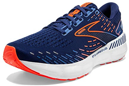 Brooks Men's Glycerin Gts 20 Running Shoe, Blue Depths Palace Blue Orange, 8.5 UK