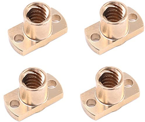 DollaTek 4 piezas T8 tornillo de plomo tuerca paso 2mm plomo 8mm latón T8x8mm brida tuerca