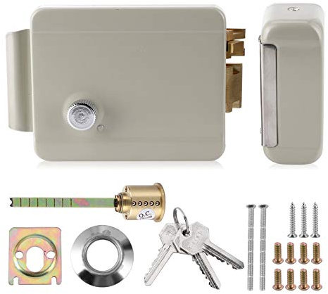 Serrure à gâche électrique, serrure de porte à 2 fils 9-12 V, installation inversée à droite pour portes en fer, portes en bois