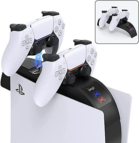 Station de Charge pour PS5 Console, Station de Charger pour PS5 DualSense Manette, MENEEA pour Console Playstation 5 Support de Chargeur Rapide 2.5H avec Indicateur LED