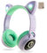 PowerLocus Cuffie Bluetooth per Bambini, Senza-Fili Cuffie Over-Ear, Limitatore audio a 85 dB, con orecchie LED, Pieghevole, Con Microfono, Micro SD, Sacchetto da Trasporto per Viaggio/Telefono/PC