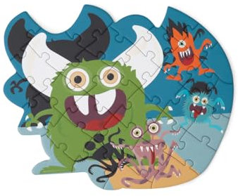 SCRATCH 276181198 Konturpuzzle für Kinder ab 3 Jahren, Mini Shape Puzzle Monster, 33 Teile
