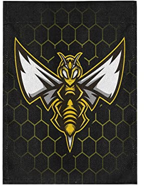 Mascotte Noire Abeille Jaune Drapeau de Jardin Bannière Décoration Printemps Eté pour Cour Extérieure
