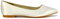 ESSEX GLAM Womens Flat Slip On Pumps Pointed Toe Ladies Ballet Faux Suede Casual Smart Shoes Size 3-8 (Ivory Satin, Numeric_7)