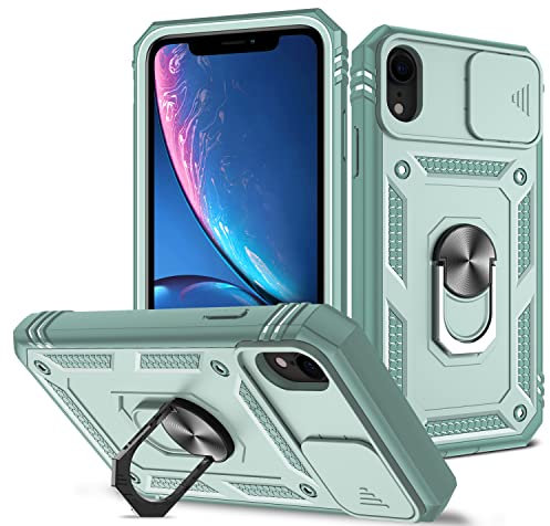DAWEIXEAU für iPhone XR Hülle,Kameraschutz Handyhülle Drop Resistance Handys Schutzhülle für iPhone XR (Grau Grün)