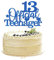 13. Geburtstag Tortendeko Blau - Offizieller Teenager Kuchen Topper Glitter für Kuchendeko Dekoration Mädchen Jungen (Blau)
