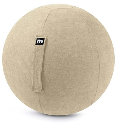 mokebo Stoff Sitzball Büro ergonomisch 'Der Sportliche', Sitzball mit Pumpe oder Pezziball mit Stoff- oder Cordbezug, 65cm Breite, ergonomische Bürostuhl Alternative für Zuhause & Büro