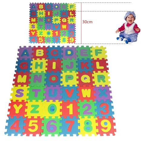 Kinder Puzzlematte 30 X 30 cm - 36 Teilige Puzzlematte Kinderspielteppich, Spielmatte, Spielteppich Für Baby & Kinder Kinderteppich Spielteppich Schadstofffrei Spielmatte Schaumstoff-Matte