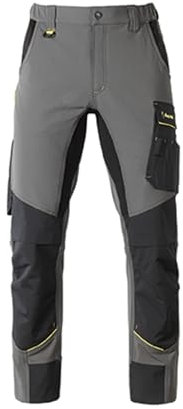 KAPRIOL Dynamic Pantaloni Uomo da Lavoro Elasticizzati Idrorepellenti con Tasca Cargo Scomparti per Utensili Tasche Porta Ginocchiere vestibilità Slimfit
