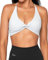 Danysu Damen Riemchen Sport-BH Rückenfreier Sport-BH Offener Rücken Workout-Top Leichte Unterstützung Niedliche Gym-Kleidung Twirl Front Prinzessin Weiß L