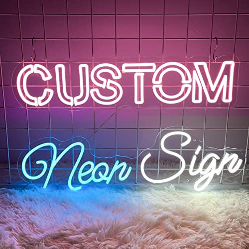KAEGORT Neon Personnalisable, Enseigne Lumineuse LED Néon Décoration Murale Lumiere LED Néon Personnalisées pour Mariage Anniversaire Fête Bar Magasins (11 couleurs, option 26-150cm, 1-3 lignes)