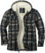 SwissWell Giacca da Uomo Giacca Flanella a Quadri Spessi Fodera di Peluche Felpa con Cappuccio Foderata Casual Uomo Felpa con Cappuccio in pile Giacca Invernale con Tasche(Gnocco Grigio a Righe-XL)
