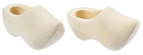 Miniatur Holz Schuhe, ca. 3cm, 2 Stck. Hobbyfun