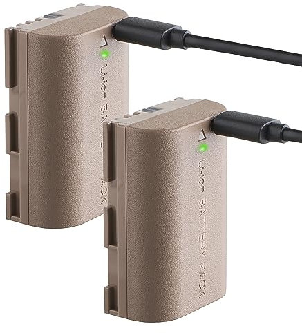 2X Blumax Akku kompatibel mit Canon LP-E6NH |- 2400mAh -| LP-E6P LP-E6N LP-E6 |- USB Typ-C Ladebuchse/NTC-Sensor & V1-Gehäuse -| EOS R5 II R6 II R7