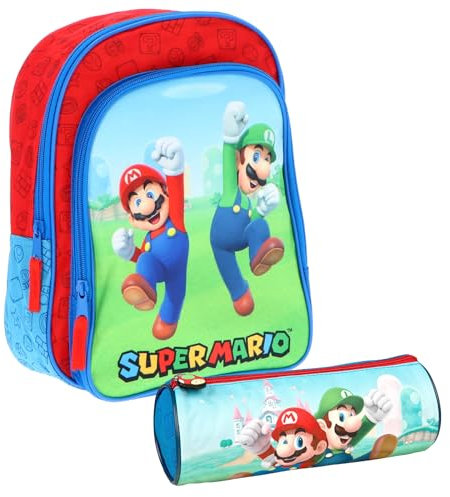 Super Mario - Bambino - Zainetto o Astuccio Asilo Scuola Materna Elementare [Porta Penne 0695 Blu]