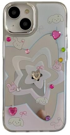 KOANGA Electroplated Gradient Stars Glittering Sticker Case for iPhone 14 13 Pro Max Back Phone Cover for 12 11 Pro Max,1,For iPhone 14 Plus