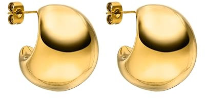 PURELEI® Moonshine Ohrringe (Gold) – Damenohrringe aus langlebigem Edelstahl – Wasserfeste Ohrringe Damen – 2,3 cm Durchmesser – Modeschmuck für deinen individuellen Look