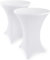 2er Set Stretch Stehtisch Hussen,Stehende Tischdecke Elastische Tischdecken,Verstärkung im Fußbereich,Waschmaschinengeeignet,für Bar Counter Runde Tisch Hochzeit Geburtstagsfeier (Weiß, 60cm)