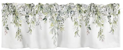 Dropfree Mantovana per tende verde salvia per acquerello, foglie di eucalipto, decorazioni per finestre, foglie di piante, durevole, facile da usare