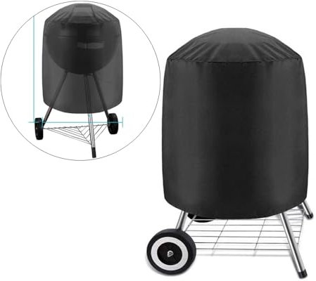 Lobwerk Abdeckhaube Grillabdeckung Grill Schutzhülle Cover Kugelgrill Smoker wasserdicht (77x58x58 cm, Schwarz)