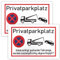 Schilder Privatgrundstück Parken Verboten 2 Stück Privatparkplatz Schild Aluminium, Unberechtigt Parkende Fahrzeuge Werden Kostenpflichtig Abgeschleppt, 30cm*20cm Parken Verboten Schild Metall