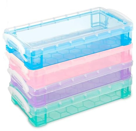4 Piezas Caja Plástico Organizador, Organizador Lapices Plastico Organizador Lapices Transparente, Organizador Pinturas Niños Para Papelería, Suministros Escolares, Oficina (4 Colores)