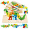 POFIBO 6er-Pack Holzpuzzle - Montessori Holzpuzzle Kinder Lernendes Pädagogisches Spielzeug Dinosaurier Elefant Giraffe Holz Puzzle Weihnachten Geschenke für Kleinkind Jungen und Mädchen 1 2 3 Jahre