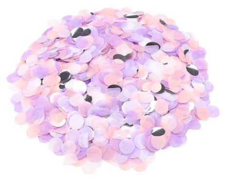 GoldRock Konfetti Hochzeit Geburtstag, 6000 Stk Streudeko Bunt, Tischdeko Lila Rosa, Konfettikanone Papier, Luftschlangen Confetti für Karneval, Weihnachten, Silvester Deko