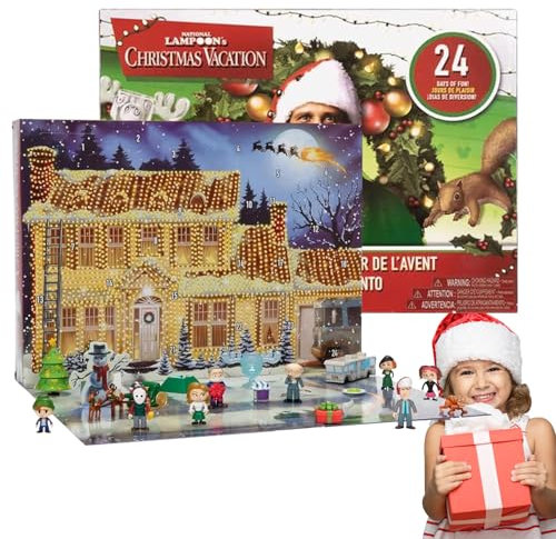 National Lampoon's Christmas Vacation Adventskalender 2024, Adventskalender 2024, Griswold Family Christmas Adventskalender mit Griswold Figur, 24 Tägiger Weihnachts Countdown Kalender 2024 (1 Stück)