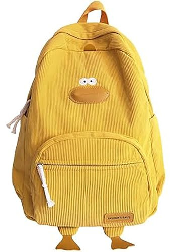 TUDUZ Entenrucksack mit großer Kapazität, Cartoon-Schulrucksack, Laptop-Rucksack für Frauen, süße Reisetasche für Jungen und Mädchen, Rucksack mit verstellbarem Gurt (Gelb, EINHEITSGRÖSSE)