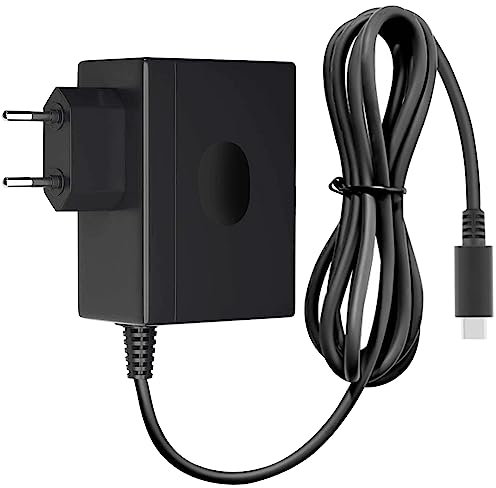 Chargeur pour Nintendo Switch, Switch OLED et Switch Lite, Prise en Charge du Mode Switch TV Dock, Adaptateur de Charge Rapide 15V 2.6a avec câble de Charge 5ft