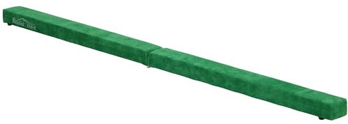 HOMCOM Schwebebalken 210cm Faltbar Gymnastik Balance Beam für Kinder und Erwachsene Balken Turnen Gymnastikbalken, Trainingsgeräte Balancierbalken für Zuhause Fitness Training Turnen, Grün