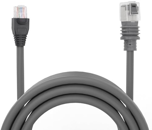 Mini Kabel, Mini, Reemplazo de Extensión de Cable Ethernet Satelital Rectangular Previene el Agua Portátil para Mini Satélite Rectangular Gris (2 m/7 pies)