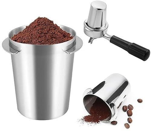 IUSOT Vaso dosificador de café de acero inoxidable de 58 mm | Dosificador de café de alta calidad para un suministro perfecto de polvo | Accesorios para vasos medidores de café | para baristas y casa