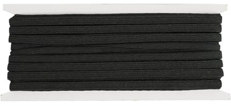 Bande Élastique Noir pour la Couture 6 mm x 18 m, Elastique Couture Haute Élasticité, Cordon Élastique Ruban Elastique pour la Couture et Le Bricolage ménager