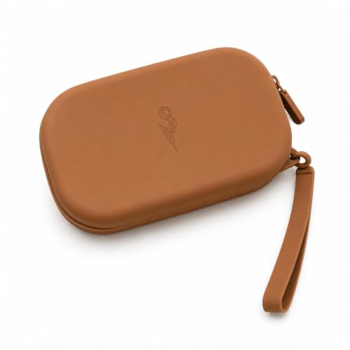 Silicone Makeup Bag | Travel Cosmetic Pouch | Makeup Brush Holder | Organiser Case | Toiletry Bag (Brown)