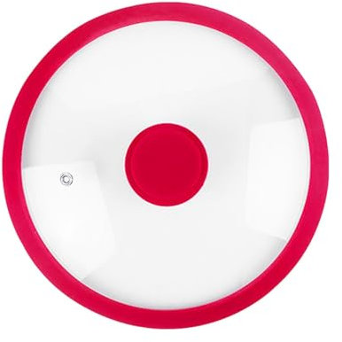 YWJLQH Glasdeckel Universaldeckel Hitzebeständig Pfannendeckel Topfdeckel für Wok Pfannen Töpfe Bratpfannen, Rot, 33 cm