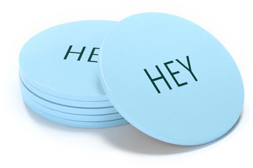 Untersetzer Words, hochwertiger Keramik, Inspirierende Designs (Hey Hellblau-Flaschengrün)